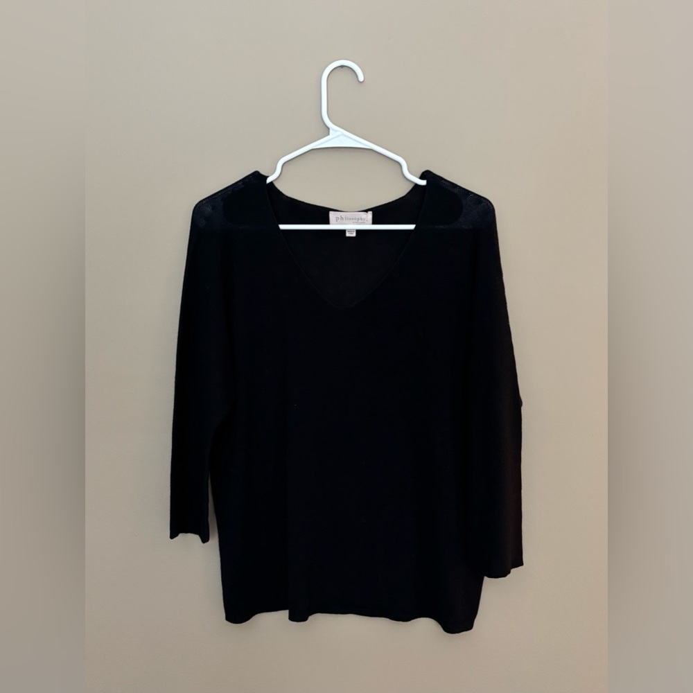 Philosophy Black V-Neck Sweater